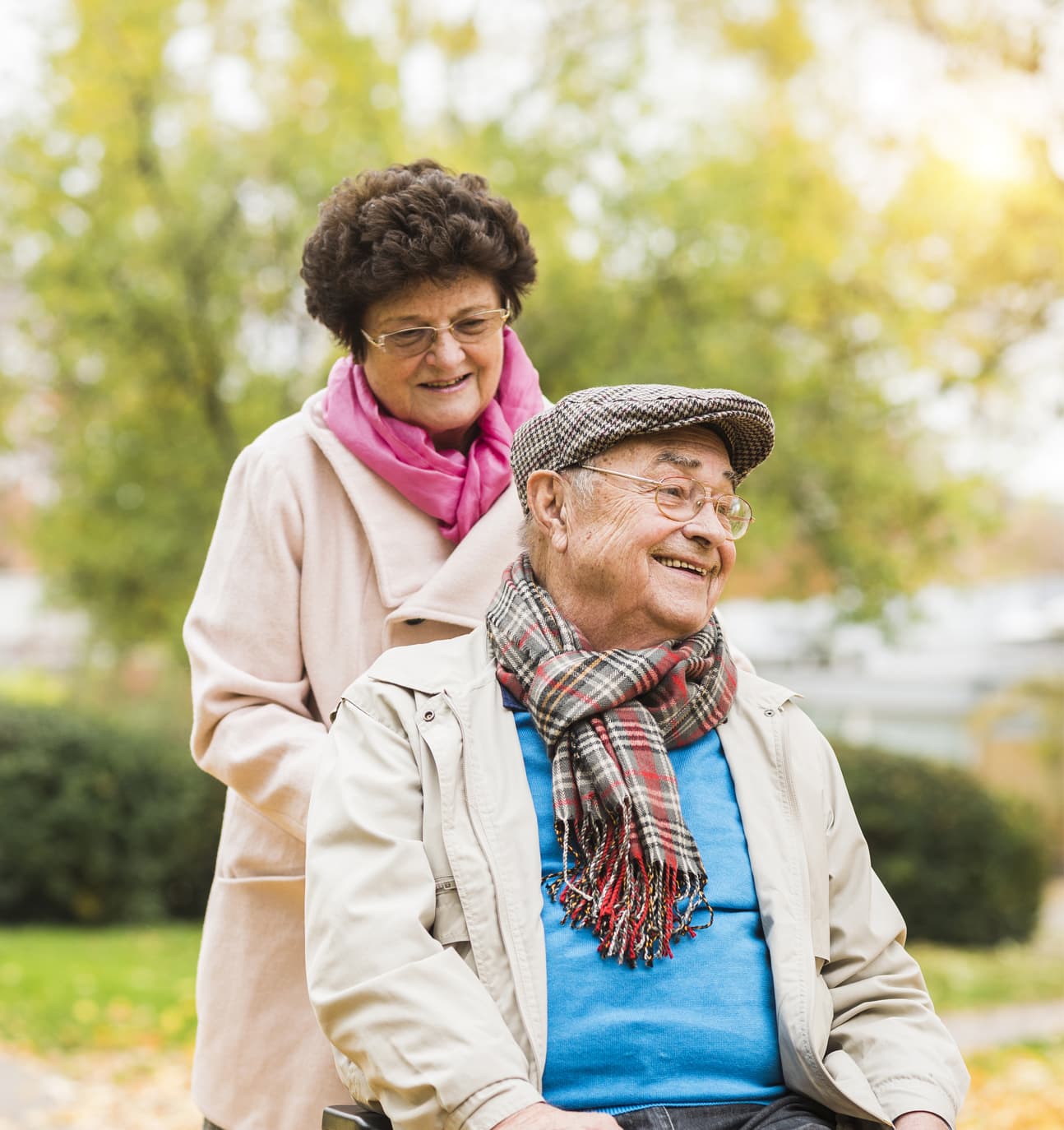 Seniors enjoying the outdoor areas in their senior living community